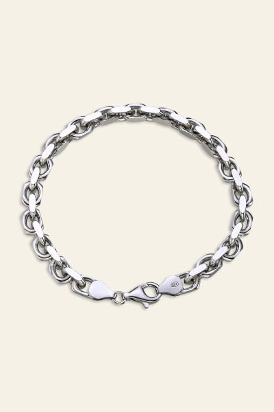 Sterling Silver 6.3mm Anchor bracelet chain link