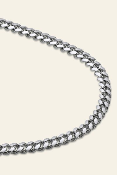 Sterling Silver 6.3mm Diamond Cut Cuban Chain Necklace 