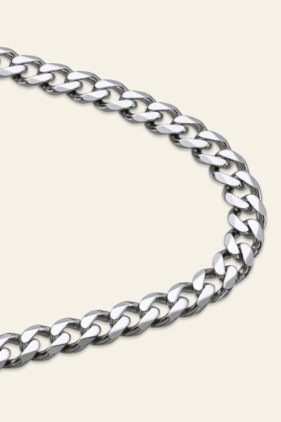 Sterling Silver 5.4mm Diamond Cut Curb Chain Necklace 
