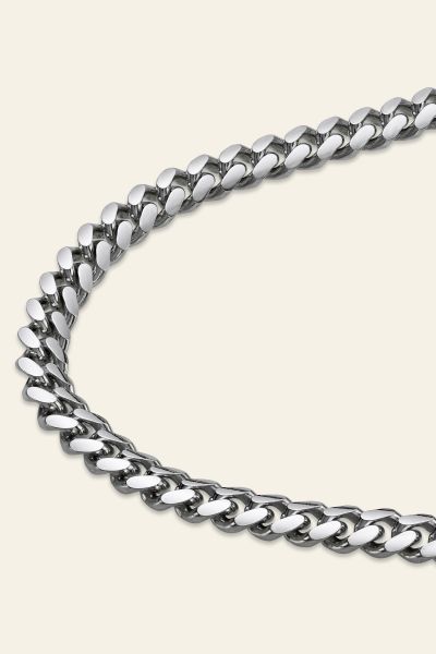 Sterling Silver 7mm Diamond Cut Cuban Chain Necklace 