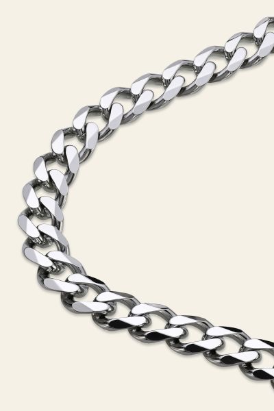 Sterling Silver 9.3mm Diamond Cut Curb Chain Necklace Heavy