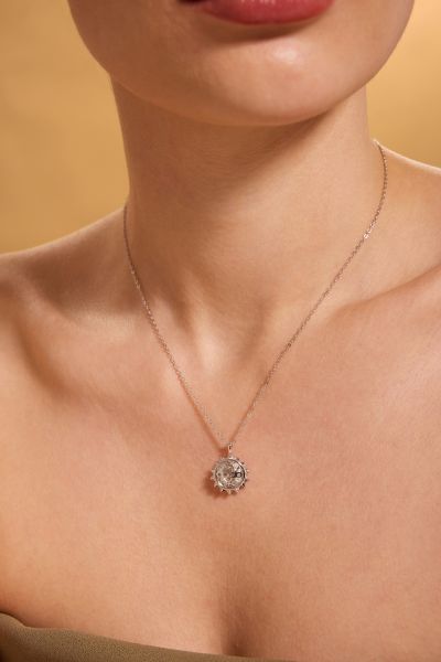 Sterling Silver Amulet Sun Necklace