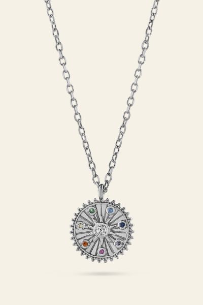 Sterling Silver Amulet Sun Necklace