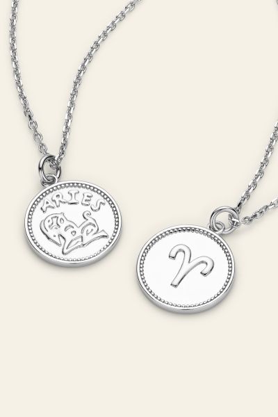 Sterling Silver Aries Zodiac Necklace