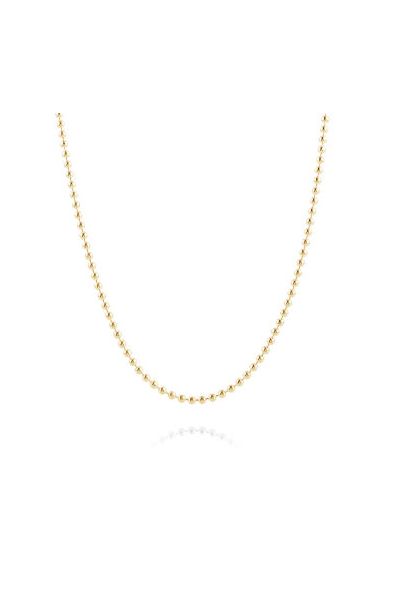  9ct Yellow Gold Plated 2mm Ball Bead Chain Necklace
