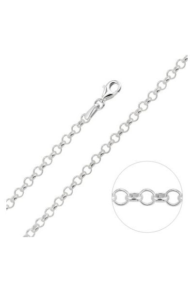 Sterling Silver 2mm Belcher Rolo Chain Necklace