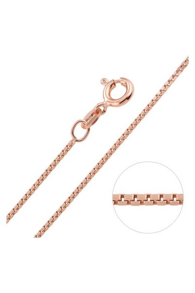 9ct Rose Gold plated 1mm Venetian Box Chain