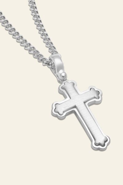 Sterling Silver Budded Cross Necklace
