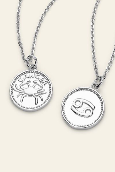 Sterling Silver Cancer Zodiac Necklace