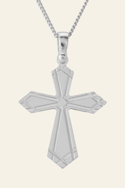 Sterling Silver Cross Byzantine Necklace