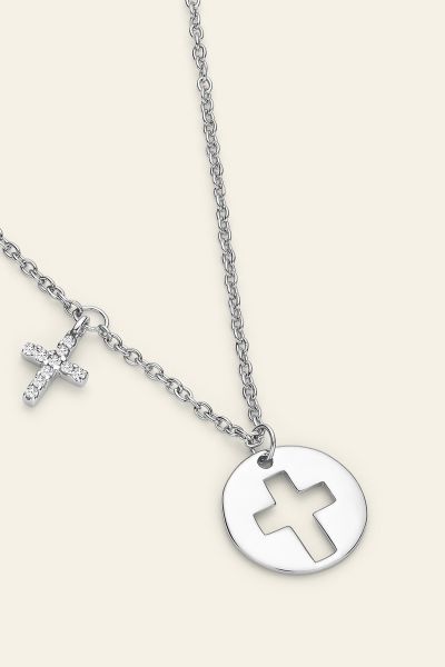 Sterling Silver Cross Charm Necklace