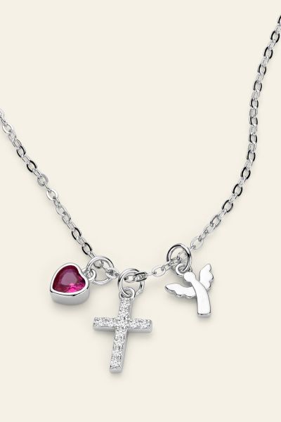 Sterling Silver Cross Charm Necklace