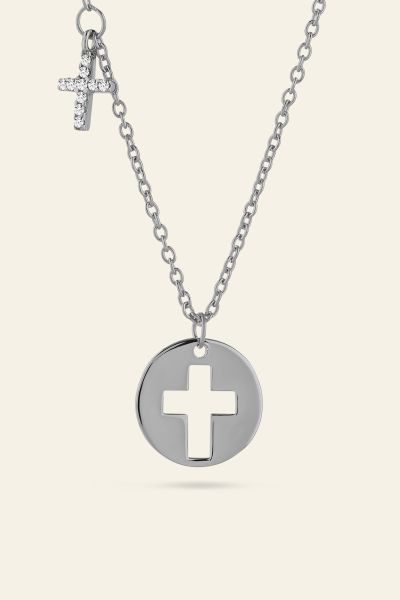 Sterling Silver Cross Charm Necklace