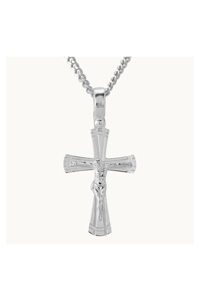 Sterling Silver Byzantine Crucifix Cross Necklace
