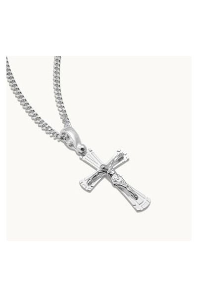 Sterling Silver Byzantine Crucifix Cross Necklace