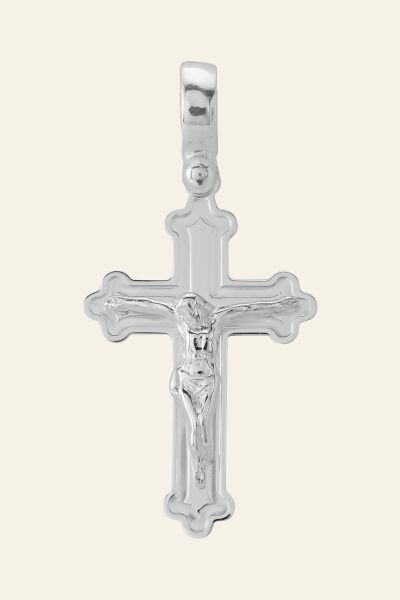 Sterling Silver Budded Crucifix Cross Pendant