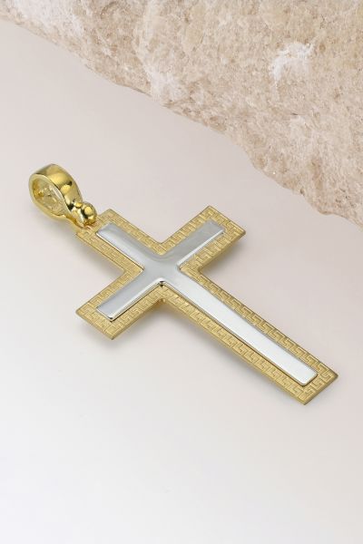 Gold Plated on Sterling Silver Cross Pendant