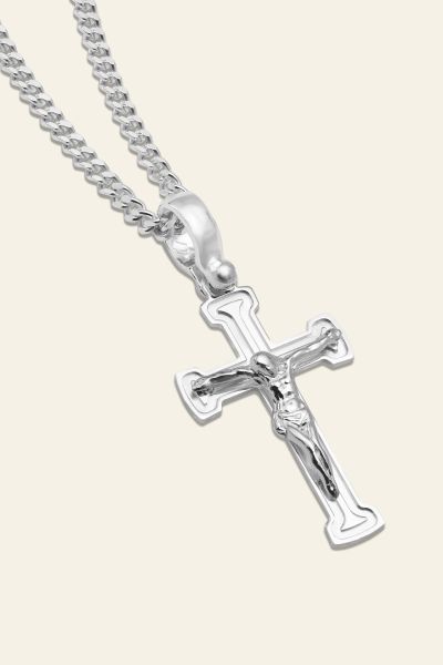 Sterling Silver Crucifix Cross Necklace