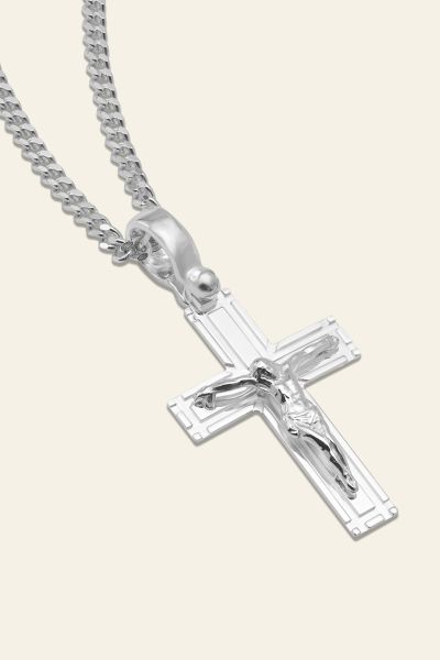 Sterling Silver Crucifix Cross Necklace