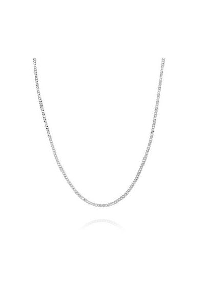 Sterling Silver 1.4mm Diamond Cut Curb Chain Necklace