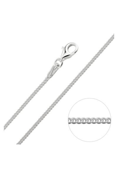 Sterling Silver 1.2mm Fine Diamond Cut Curb Chain Necklace