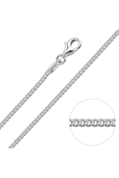 Sterling Silver 1.4mm Diamond Cut Curb Chain Necklace