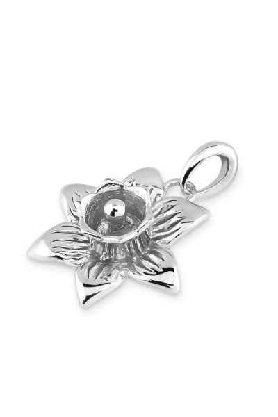 Sterling Silver Daffodil March Flower Pendant
