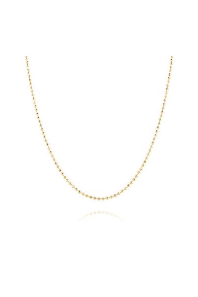  9ct Yellow Gold Plated 1.5mm Diamond Cut Ball Bead Chain Necklace