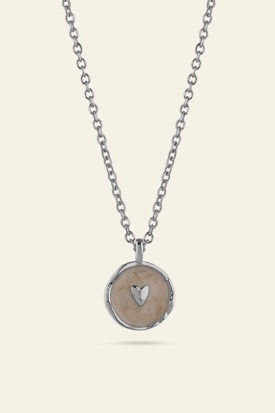 Sterling Silver Enamel Heart Necklace
