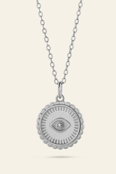 Sterling Silver Evil Eye Amulet Necklace