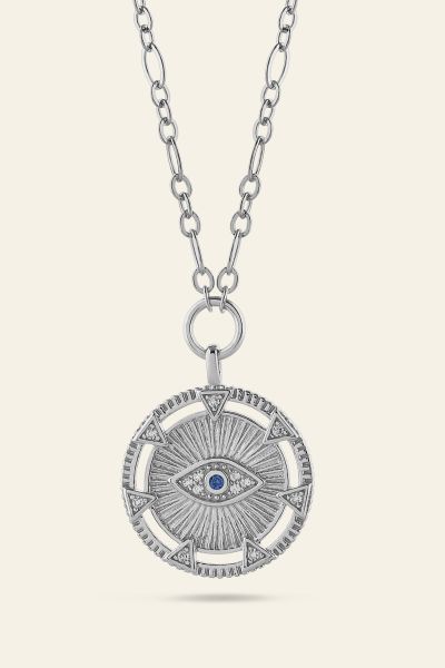 Sterling Silver Evil Eye Amulet Necklace