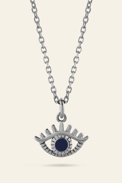 Sterling Silver Evil Eye Amulet Necklace