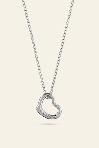 Sterling Silver Floating Heart Necklace