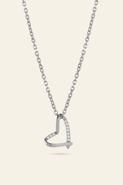 Sterling Silver Floating Heart Necklace