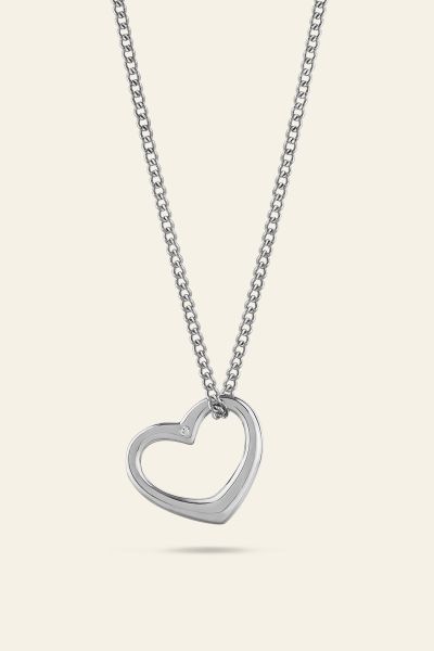 Sterling Silver Floating Heart Necklace