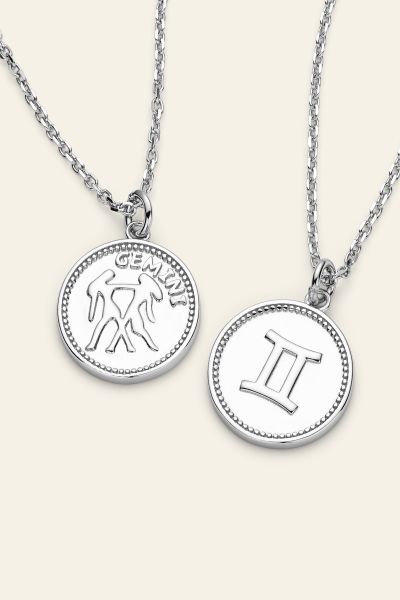 Sterling Silver Gemini Zodiac Necklace