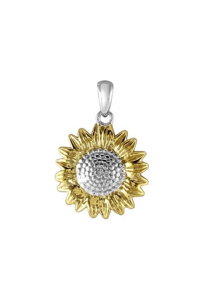 Sterling Silver Sunflower Flower Pendant