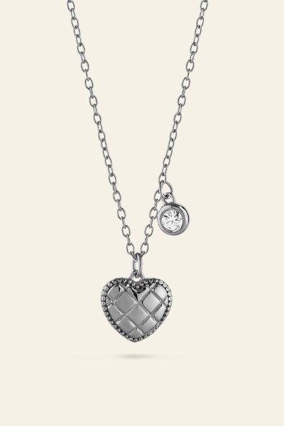 Sterling Silver Heart Charm Necklace