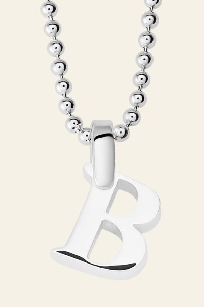 Sterling Silver Letter B Initial Necklace