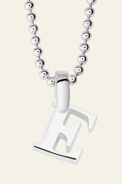 Sterling Silver Letter E Initial Necklace