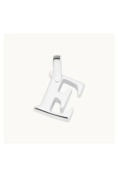Sterling Silver 3D Alphabet Initial Letter Pendant - E