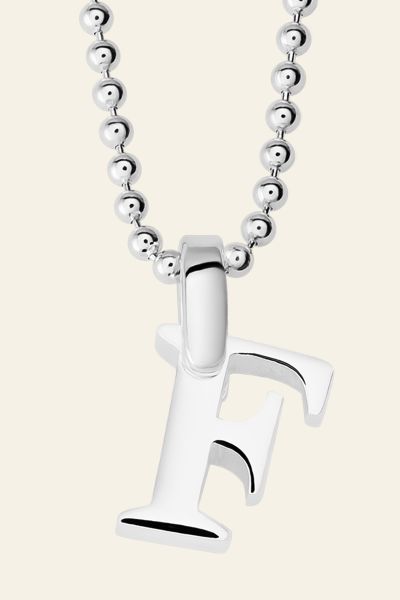 Sterling Silver Letter F Initial Necklace