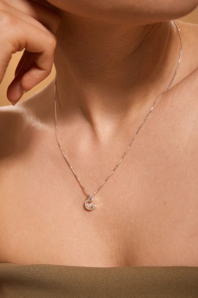Sterling Silver Letter G Initial Necklace