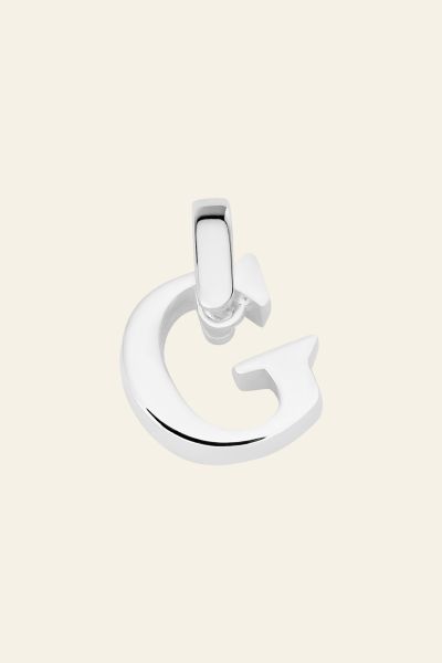 Sterling Silver 3D Alphabet Initial Letter Pendant - G