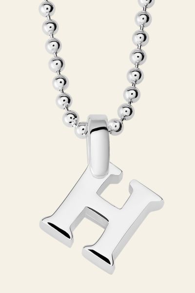 Sterling Silver Letter H Initial Necklace