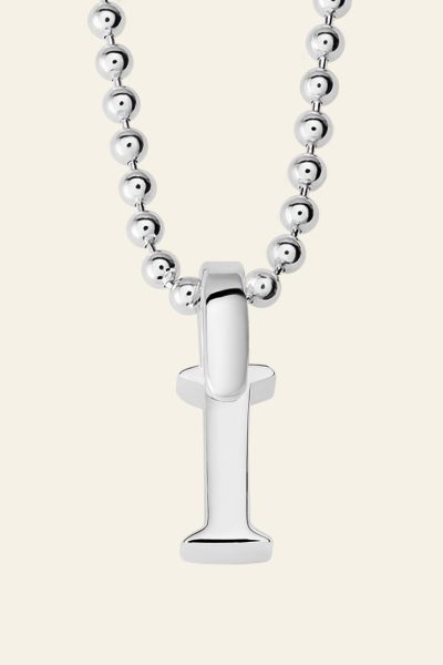 Sterling Silver Letter I Initial Necklace