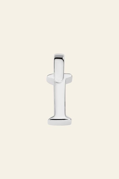 Sterling Silver 3D Alphabet Initial Letter Pendant - I
