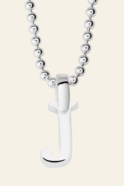 Sterling Silver Letter J Initial Necklace