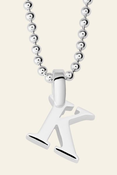 Sterling Silver Letter K Initial Necklace