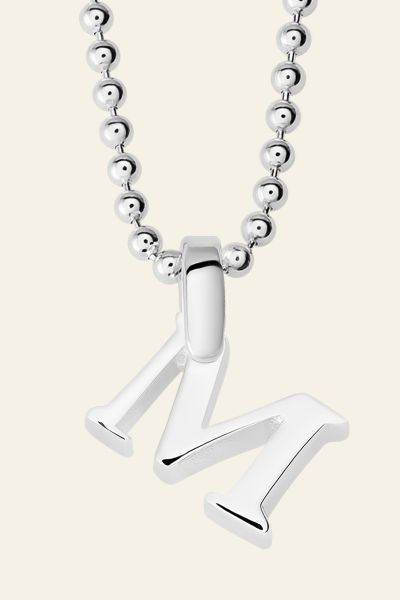 Sterling Silver Letter M Initial Necklace